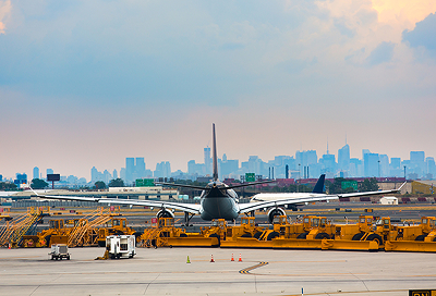 This image illustrates typical airport operations and ground services.