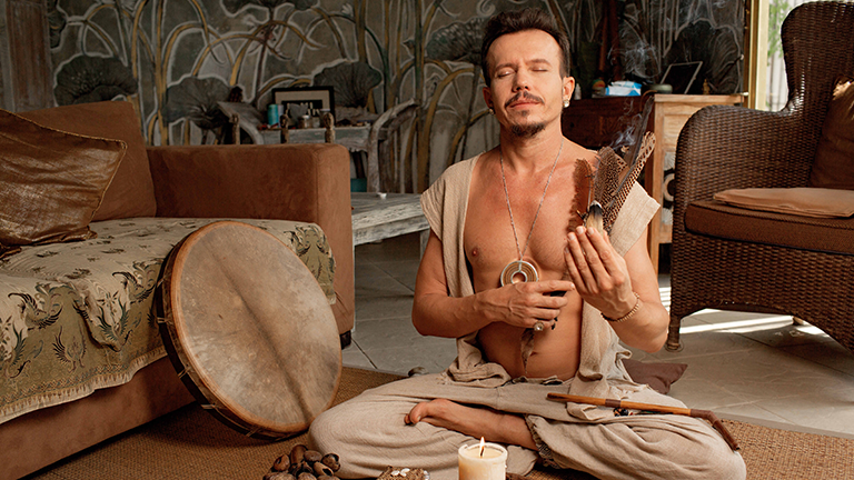 Meditation and preparation before ayahuasca retreat USA Pachamama Sanctuary